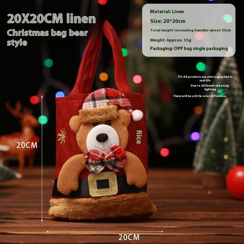 Christmas Candy Gift Tote Bag For Kids Funny Creative Santa Claus Elk Snowman Bear Handbag Small Christmas Tree Decoration Bags Christmas Candy Gift Tote Bag For Kids Funny Creative Santa Claus Elk Snowman Bear Handbag Small Christmas Tree Decoration Bags